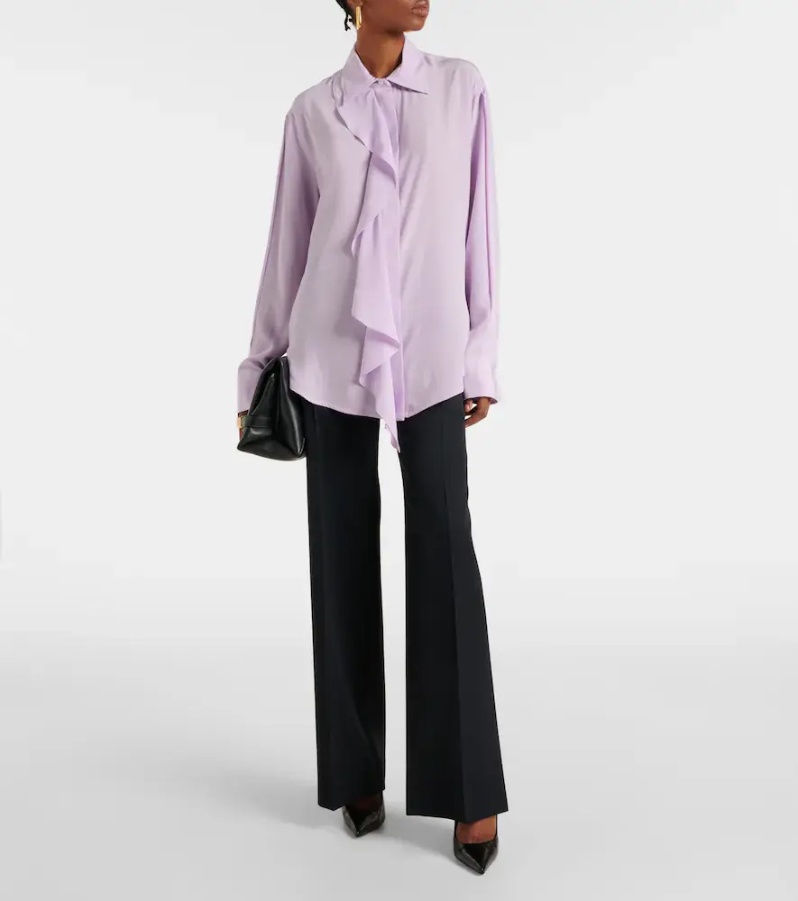 Victoria Beckham Ruffled asymmetric silk blouse | Thumbnail 6 Victoria Beckham Ruffled asymmetric silk blouse | Thumbnail 6
