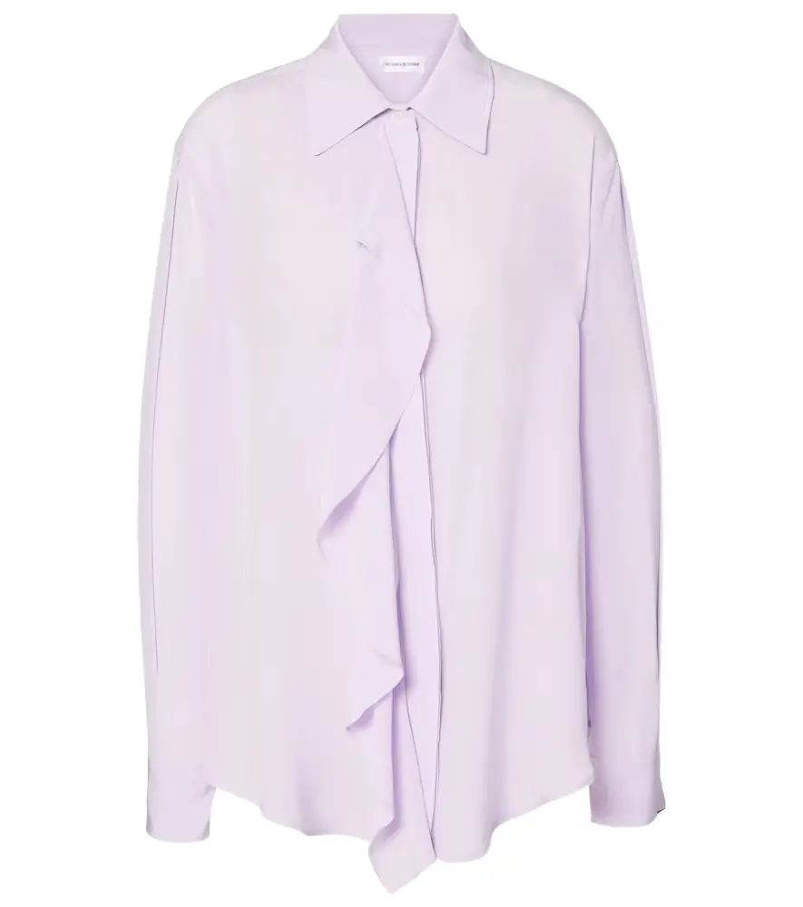 Victoria Beckham Ruffled asymmetric silk blouse