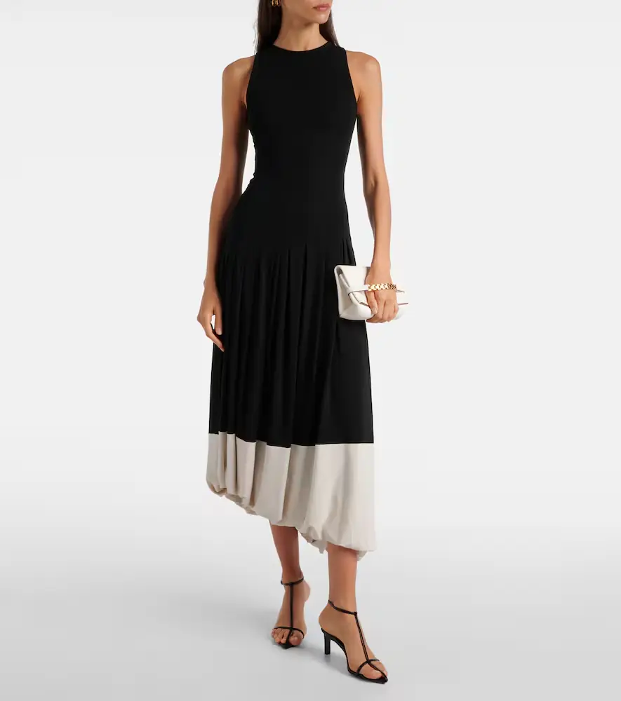 Victoria Beckham Colorblocked jersey midi dress | Thumbnail 2 Victoria Beckham Colorblocked jersey midi dress | Thumbnail 2