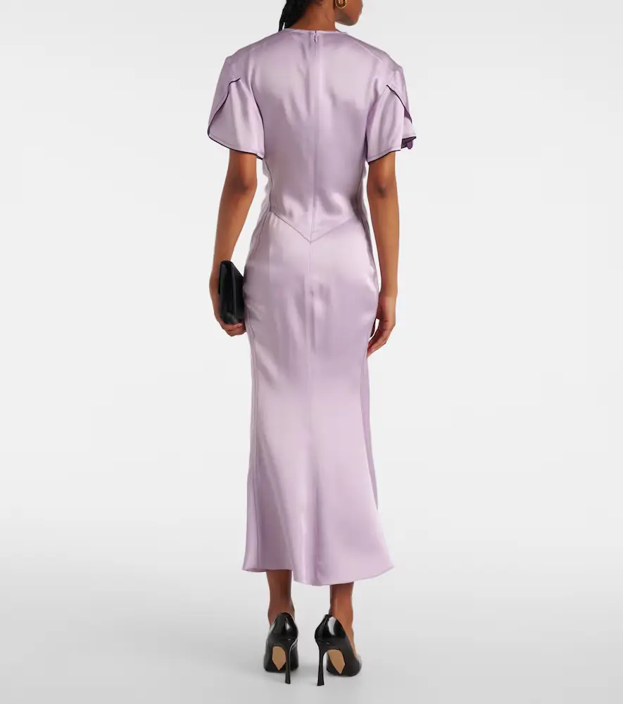Victoria Beckham Gathered satin midi dress | Thumbnail 3