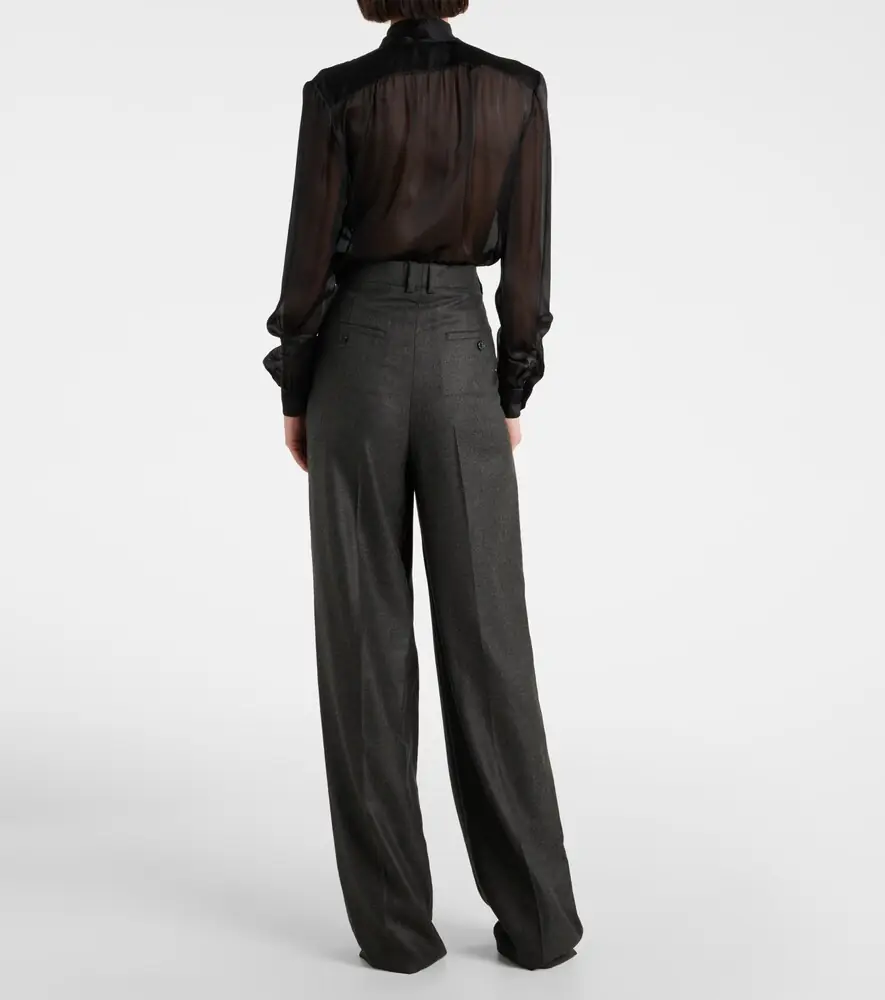 Saint Laurent Pleated cashmere wide-leg pants | Thumbnail 3