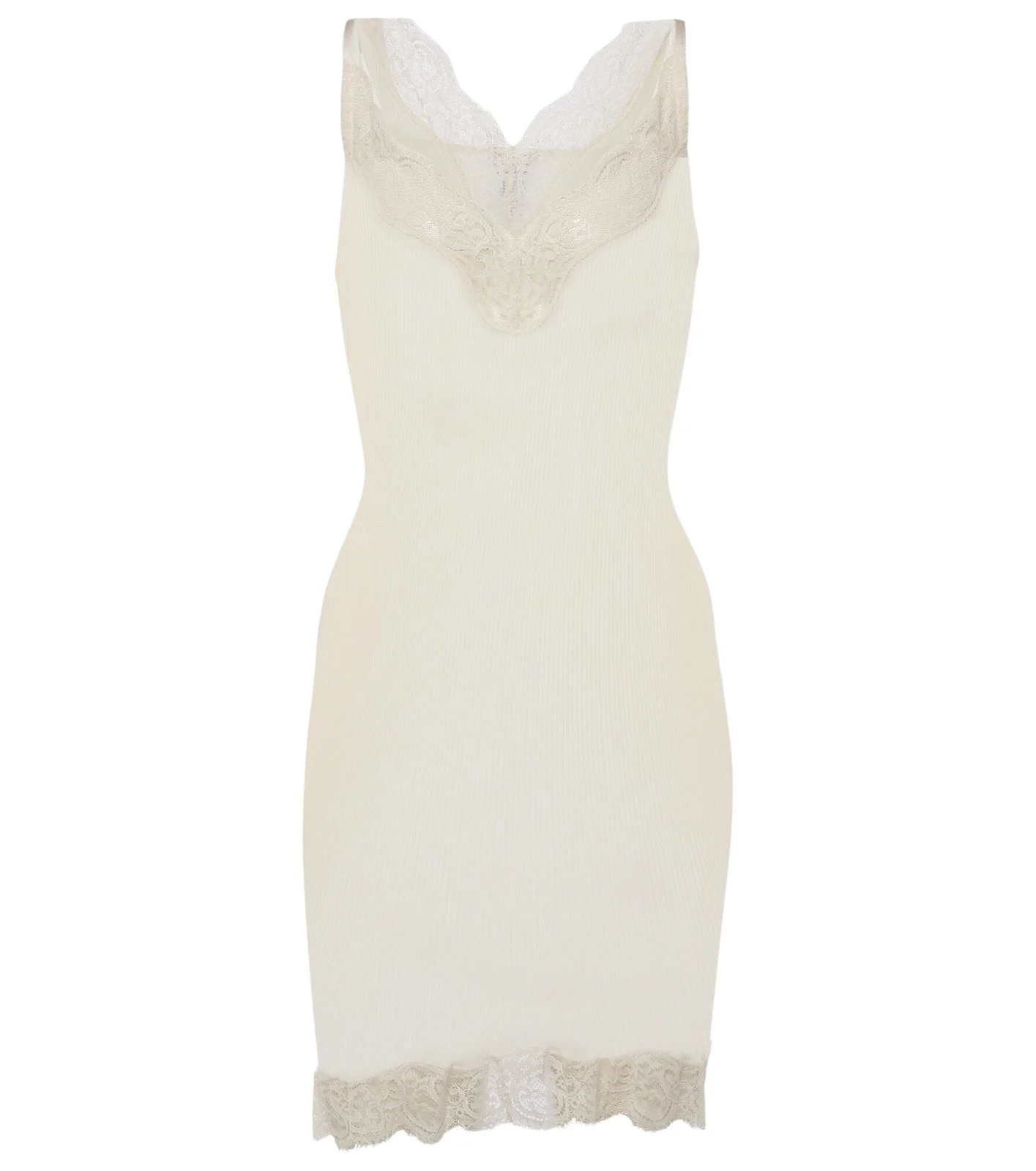 Lace-trimmed silk minidress Lace-trimmed silk minidress