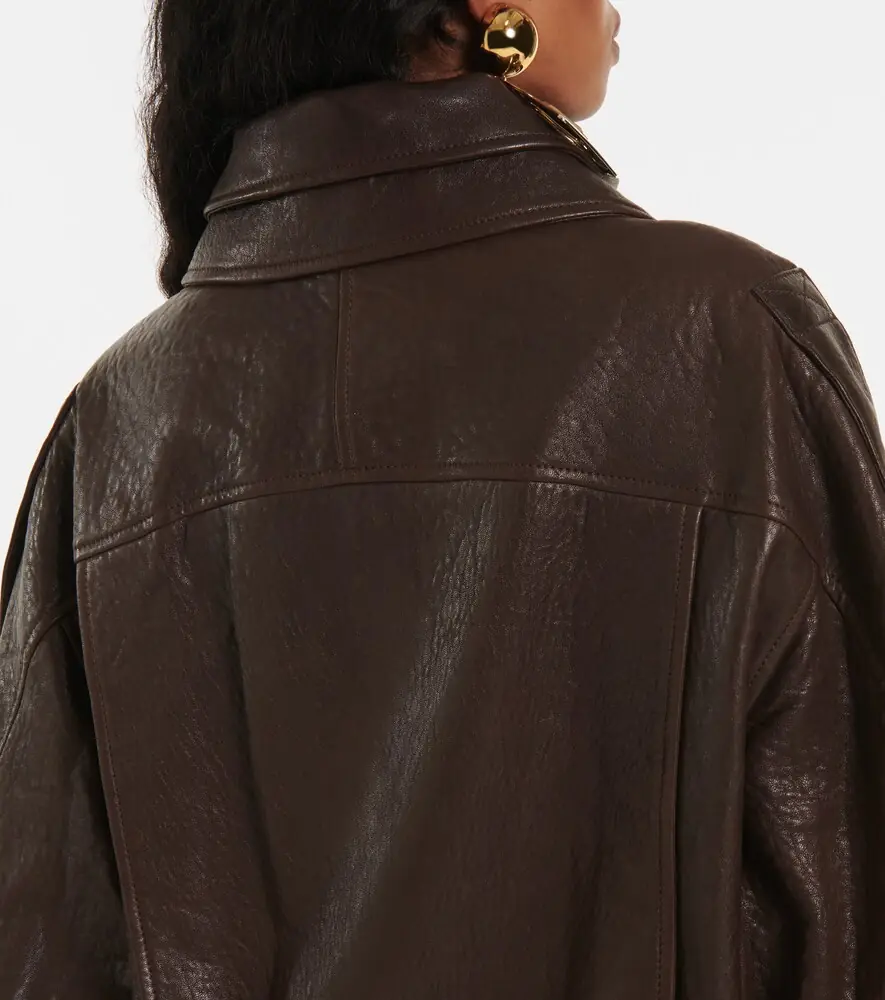Saint Laurent Oversized leather bomber jacket | Thumbnail 4 Saint Laurent Oversized leather bomber jacket | Thumbnail 4