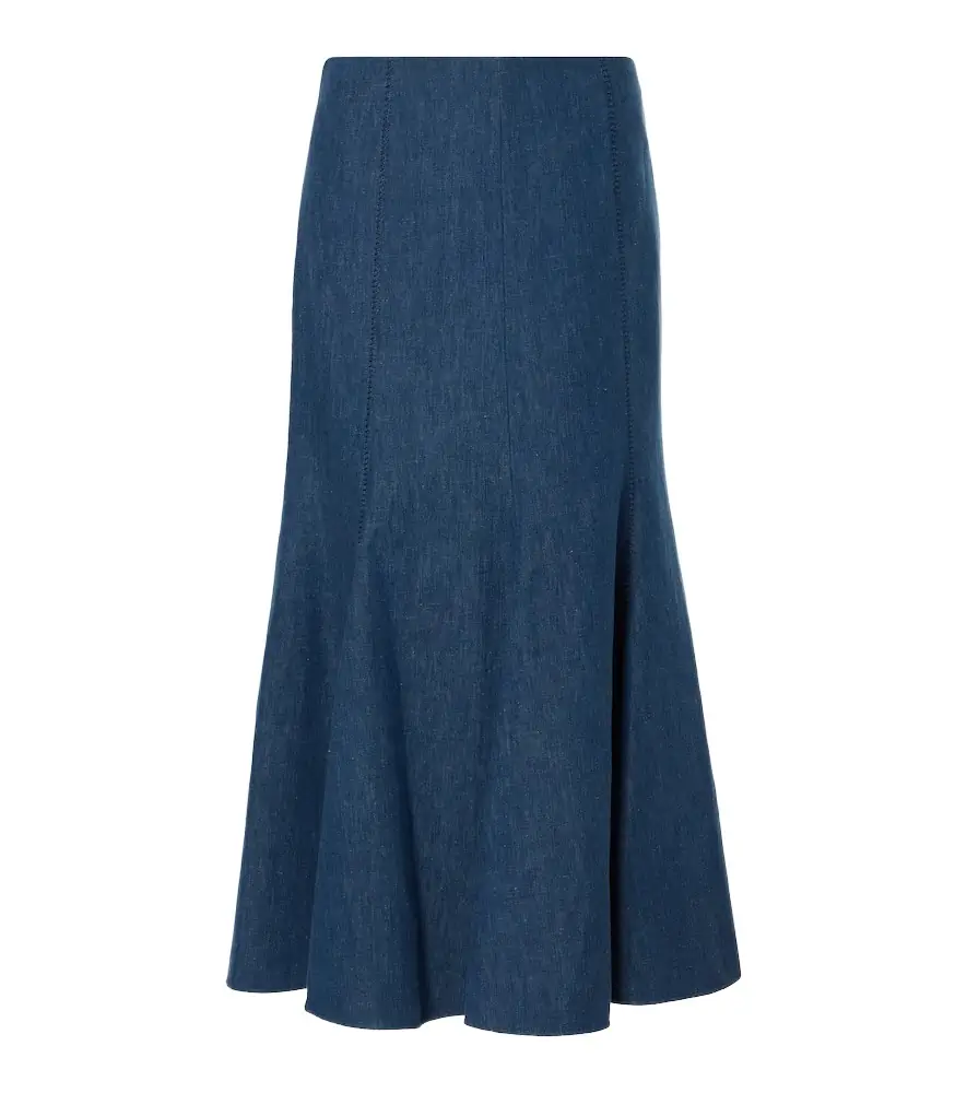 Gabriela Hearst Amy flared cotton and linen midi skirt | Image 1 Gabriela Hearst Amy flared cotton and linen midi skirt | Image 1