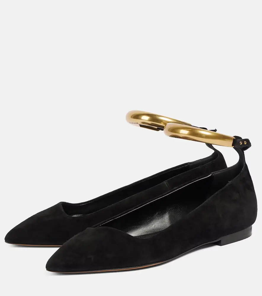 Isabel Marant Leanor embellished leather ballet flats | Thumbnail 3