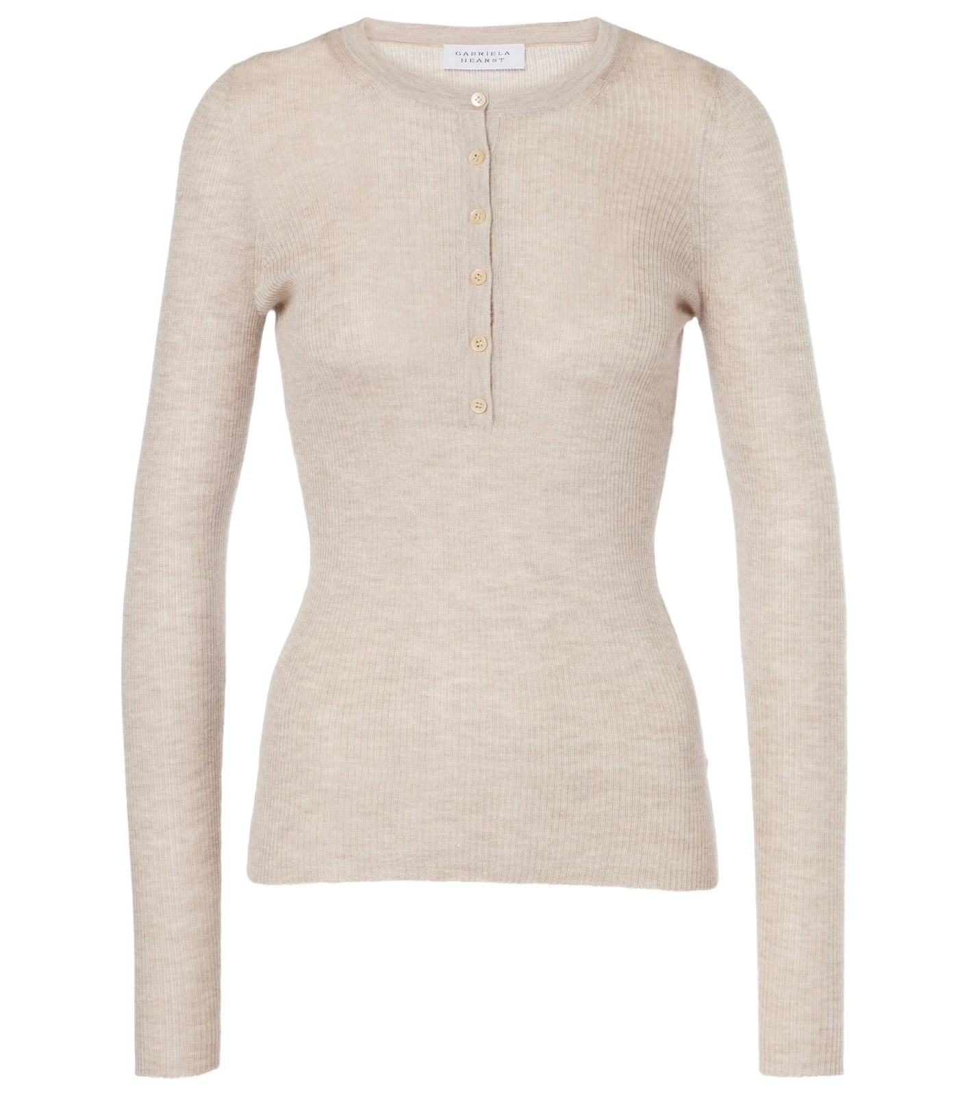 Gabriela Hearst Julian cashmere and silk Henley shirt