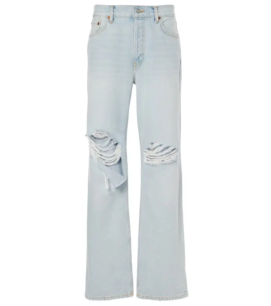 RE/DONE Loose Long distressed straight jeans