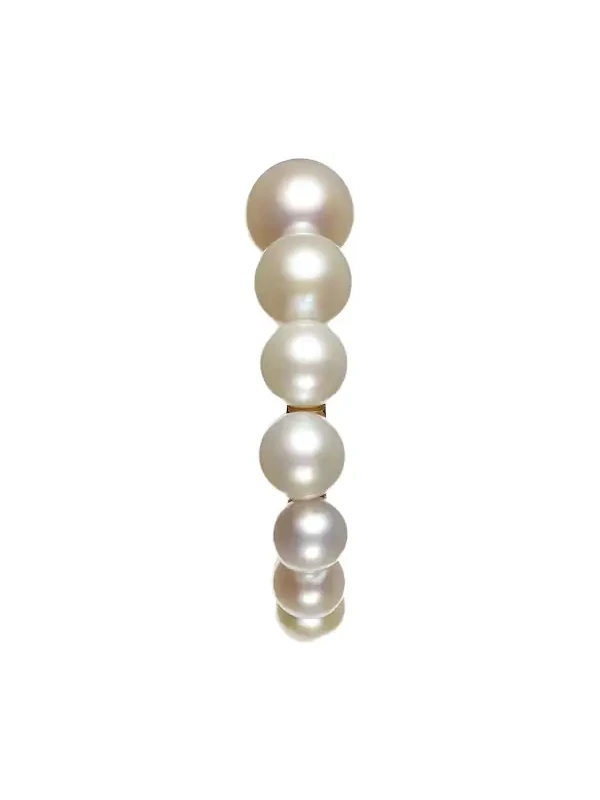Petit Boucle de Perle 14kt gold hoop earring with freshwater pearls