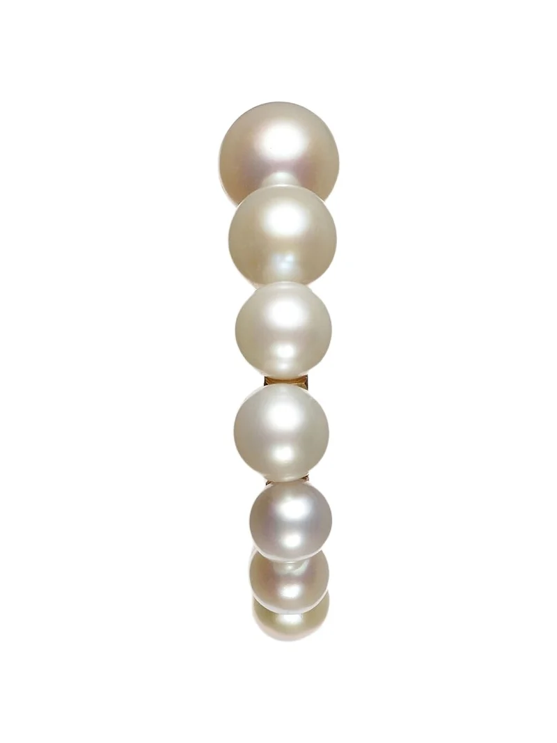 Petit Boucle de Perle 14kt gold hoop earring with freshwater pearls