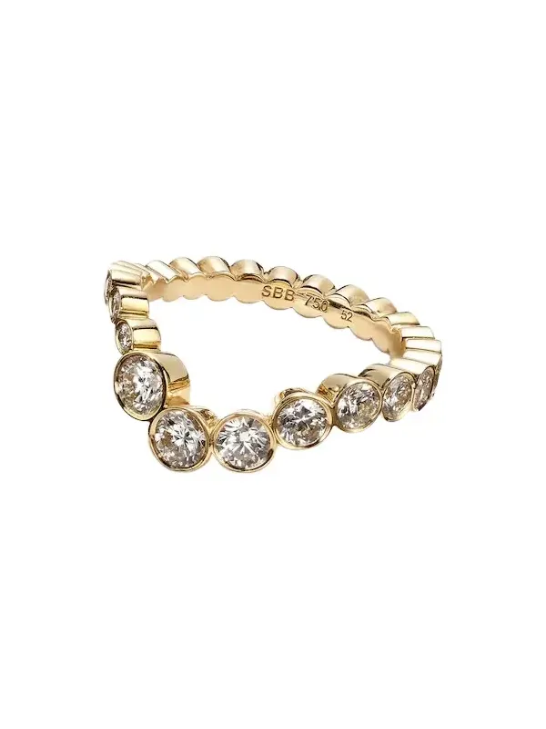 Ensemble Ocean 18kt gold ring with diamonds