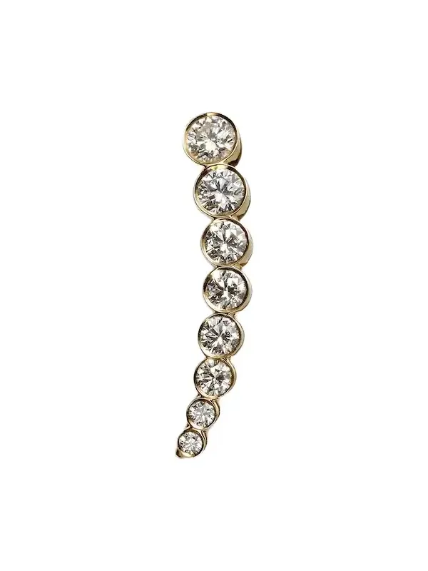 Croissant De Lune 18kt gold single earring with diamonds