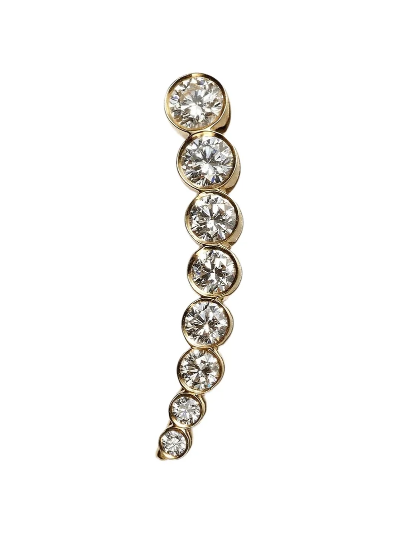 Sophie Bille Brahe Croissant De Lune 18kt gold single earring with diamonds