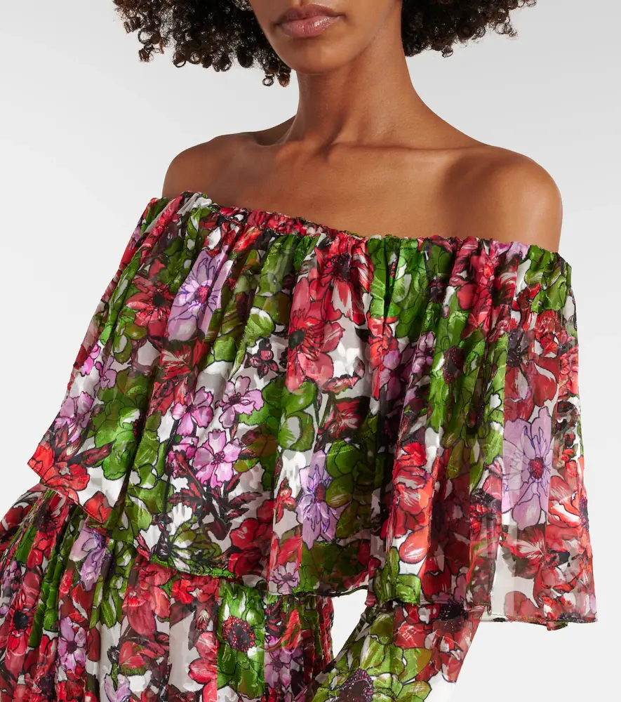 Costarellos Floria devoré silk-blend chiffon gown | Thumbnail 3
