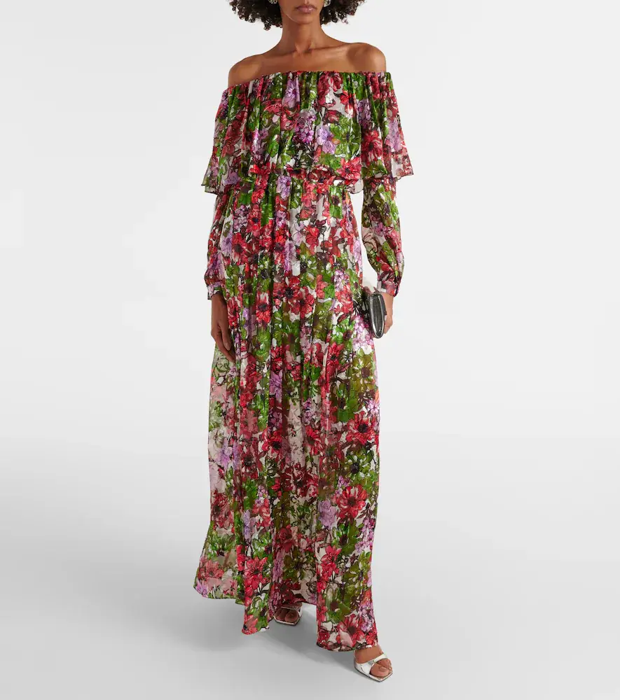 Costarellos Floria devoré silk-blend chiffon gown | Thumbnail 4