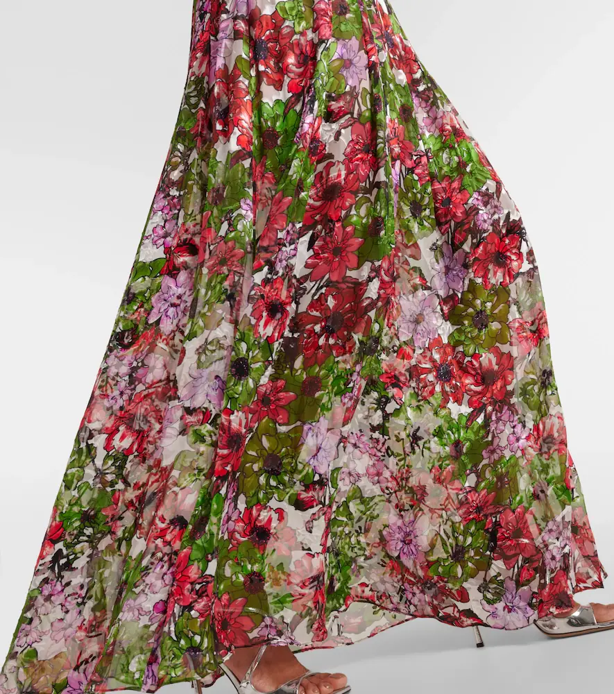 Costarellos Floria devoré silk-blend chiffon gown | Thumbnail 5