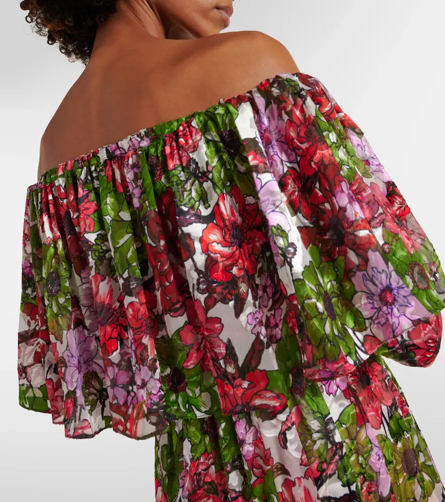 Costarellos Floria devoré silk-blend chiffon gown | Thumbnail 6