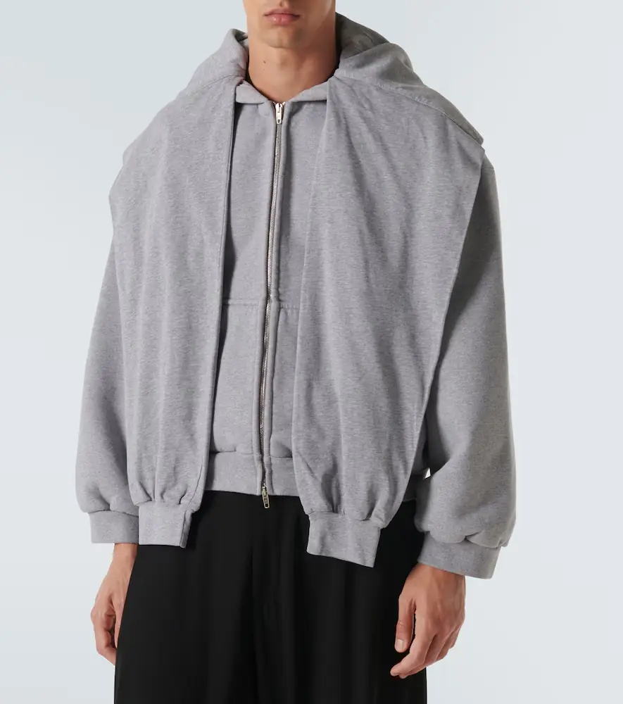 Balenciaga Incognito deconstructed cotton jersey hoodie | Thumbnail 5 Balenciaga Incognito deconstructed cotton jersey hoodie | Thumbnail 5