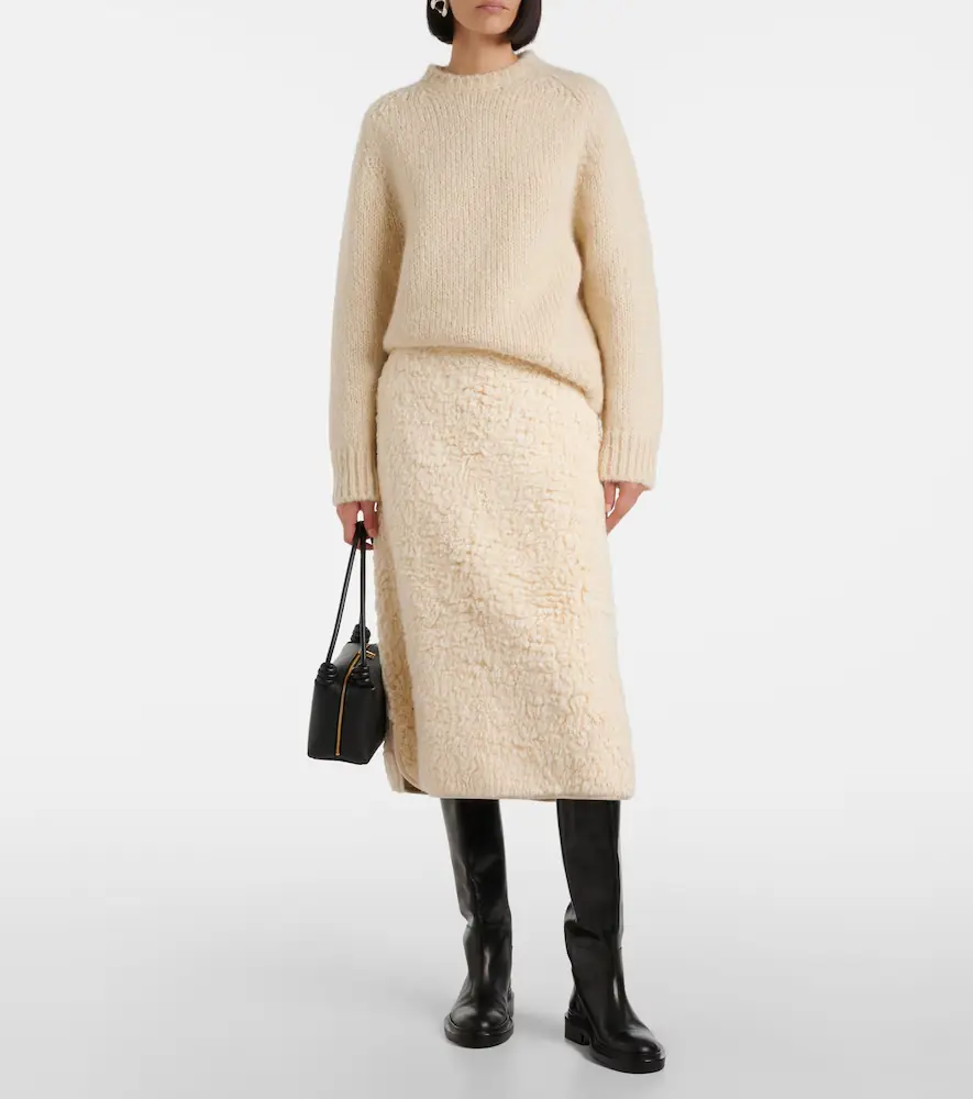 Jil Sander Cotton fleece midi skirt | Thumbnail 5 Jil Sander Cotton fleece midi skirt | Thumbnail 5