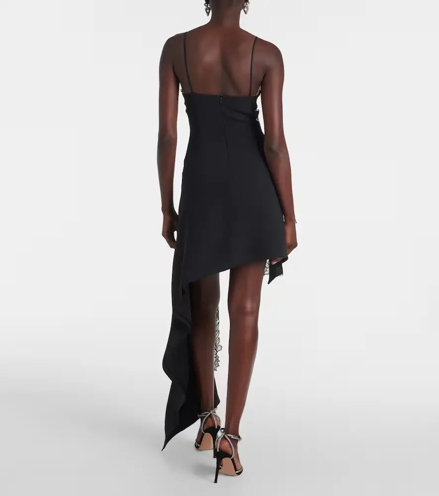David Koma Asymmetric lace-trimmed minidress | Thumbnail 3 David Koma Asymmetric lace-trimmed minidress | Thumbnail 3