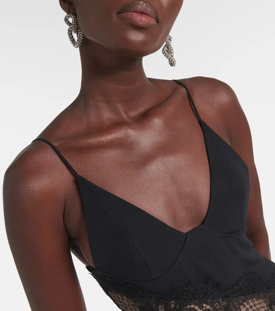David Koma Asymmetric lace-trimmed minidress | Thumbnail 5 David Koma Asymmetric lace-trimmed minidress | Thumbnail 5