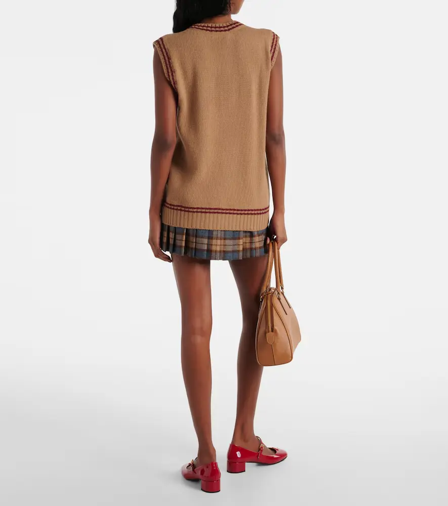 Prada Logo wool and cashmere sweater vest | Thumbnail 3