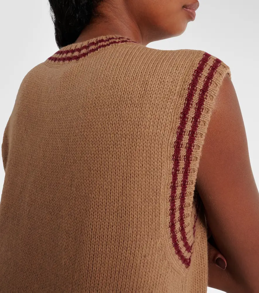 Prada Logo wool and cashmere sweater vest | Thumbnail 5