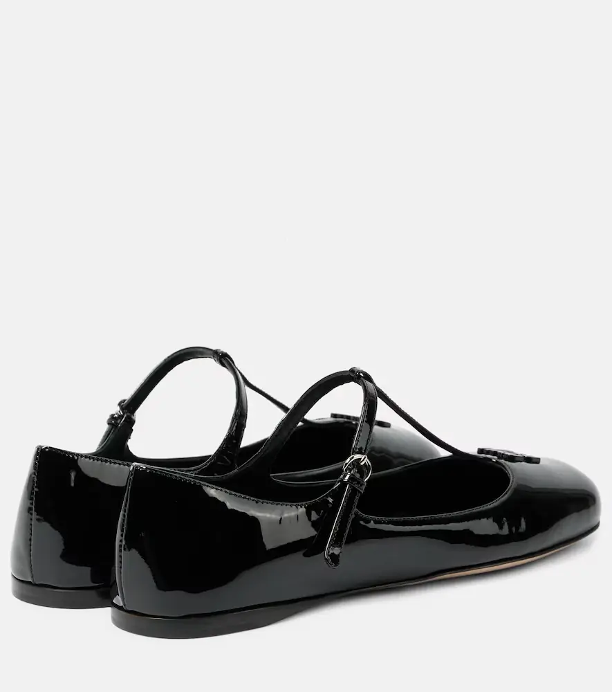 Miu Miu Logo patent leather ballet flats | Thumbnail 4 Miu Miu Logo patent leather ballet flats | Thumbnail 4