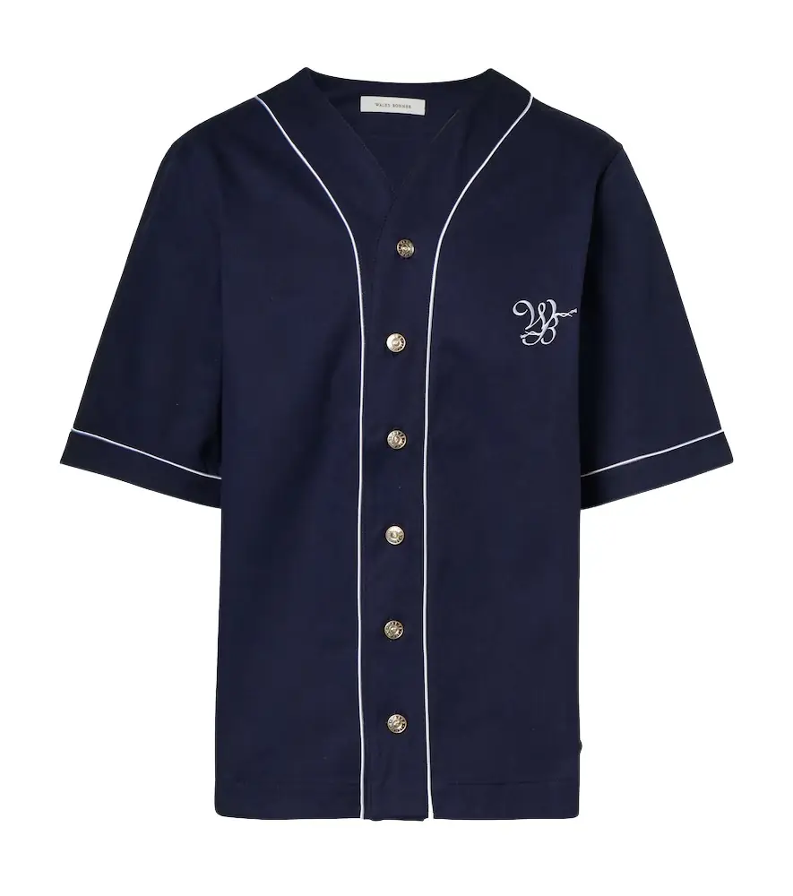 Wales Bonner Freestyle logo cotton drill shirt | Image 1 Wales Bonner Freestyle logo cotton drill shirt | Image 1