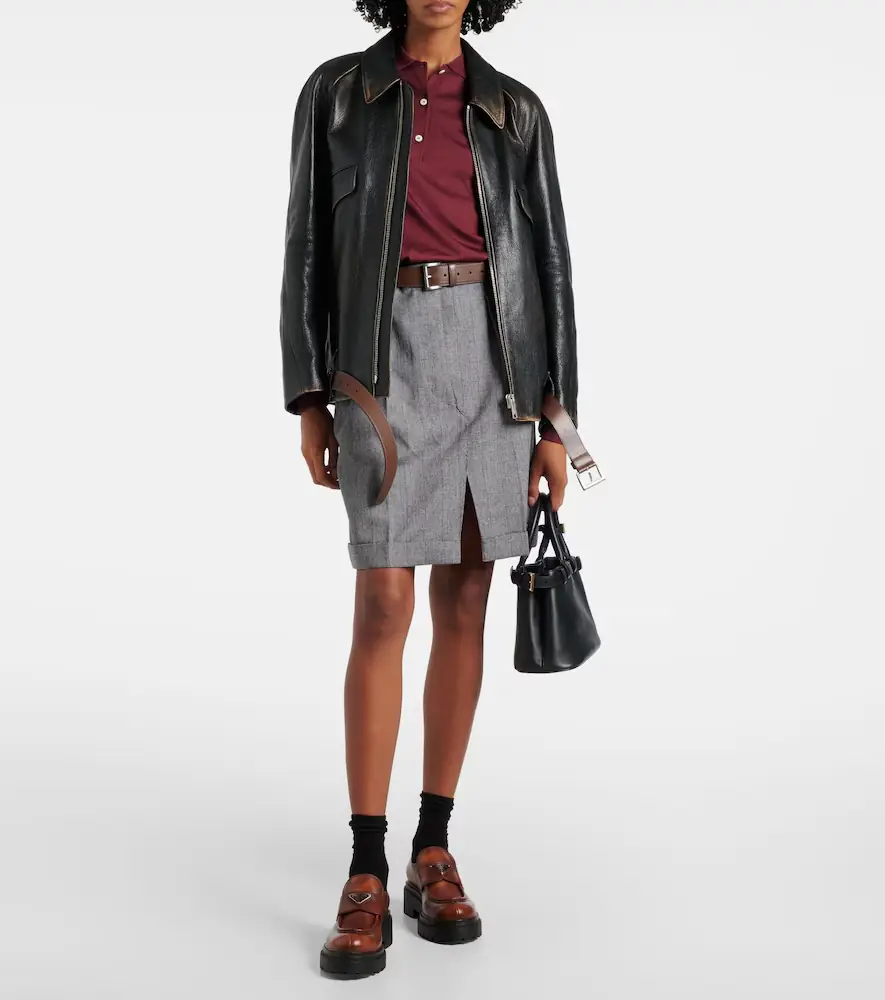 Prada Logo leather platform loafers | Thumbnail 5