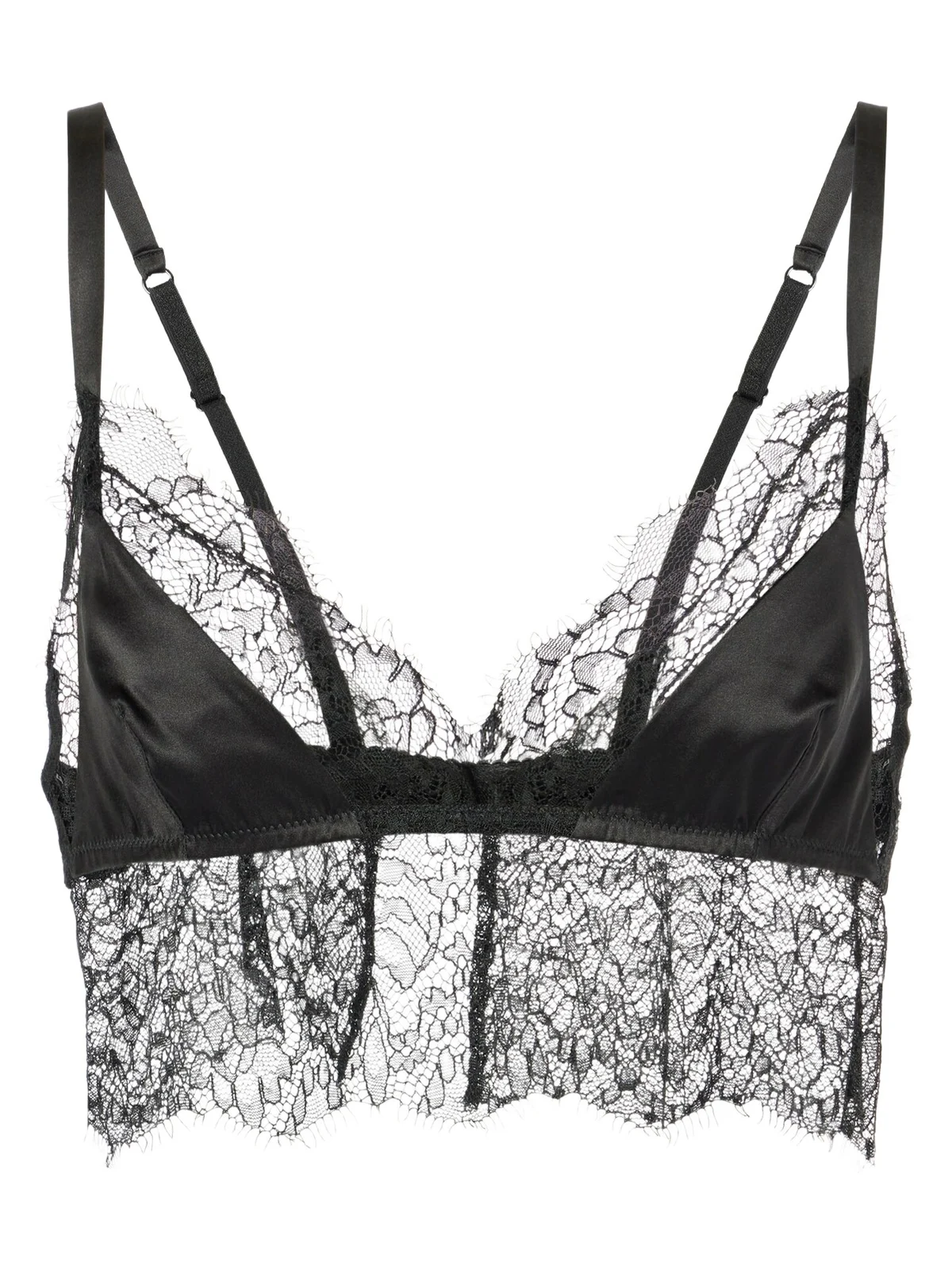 Lace-trimmed satin bralette Lace-trimmed satin bralette