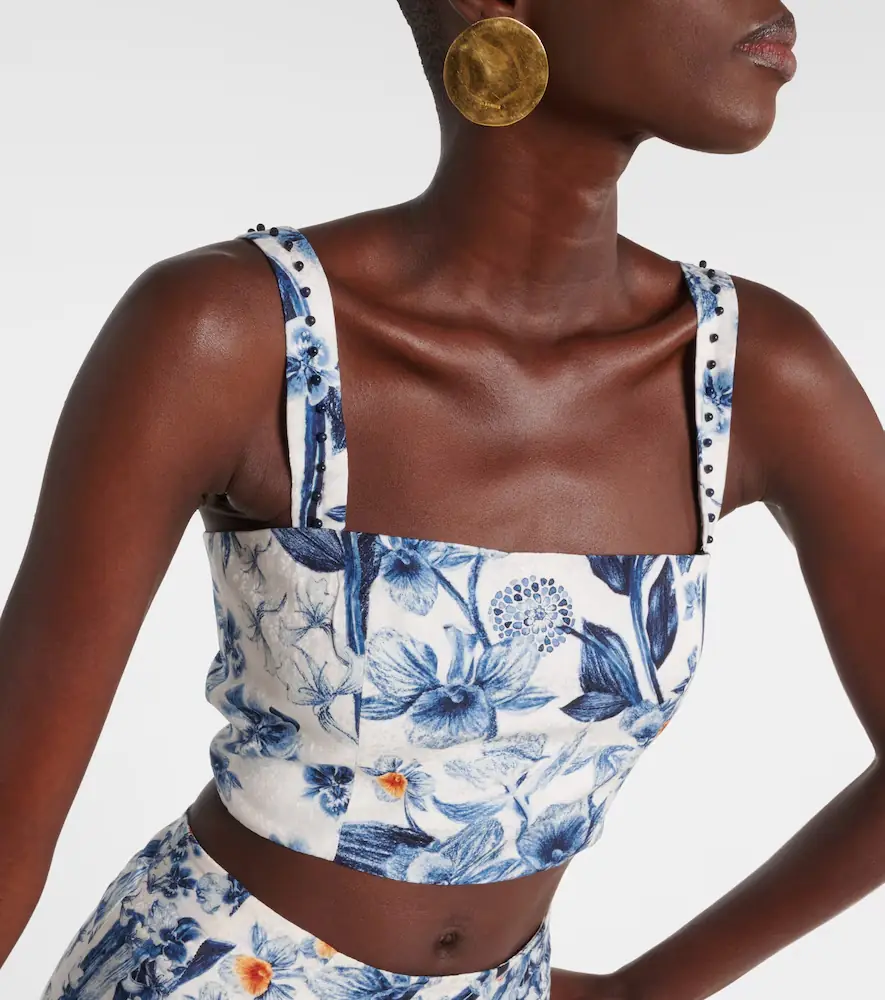 Agua by Agua Bendita Cacao floral crop top | Thumbnail 2