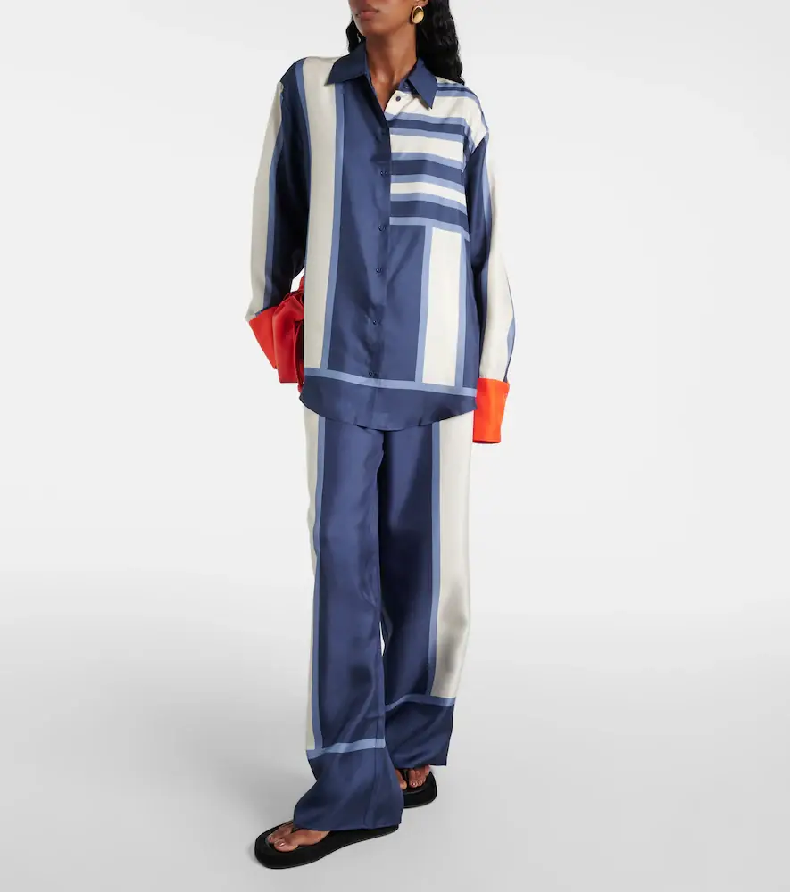 SIR. Dazed printed silk palazzo pants | Thumbnail 2
