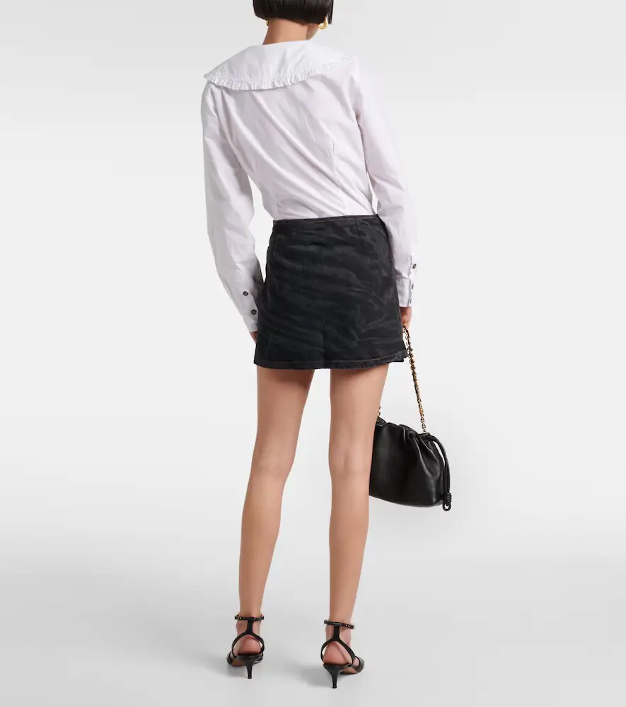 Ganni High-rise denim wrap skirt | Thumbnail 3