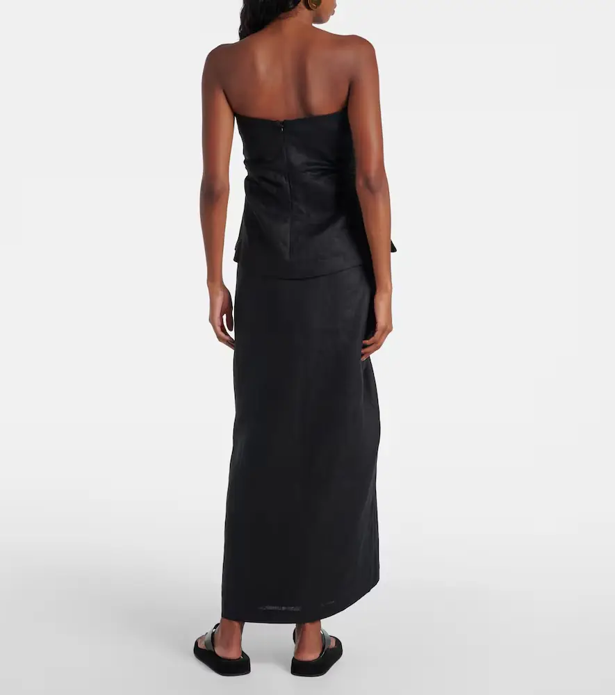 SIR. Josefina strapless linen top | Thumbnail 5