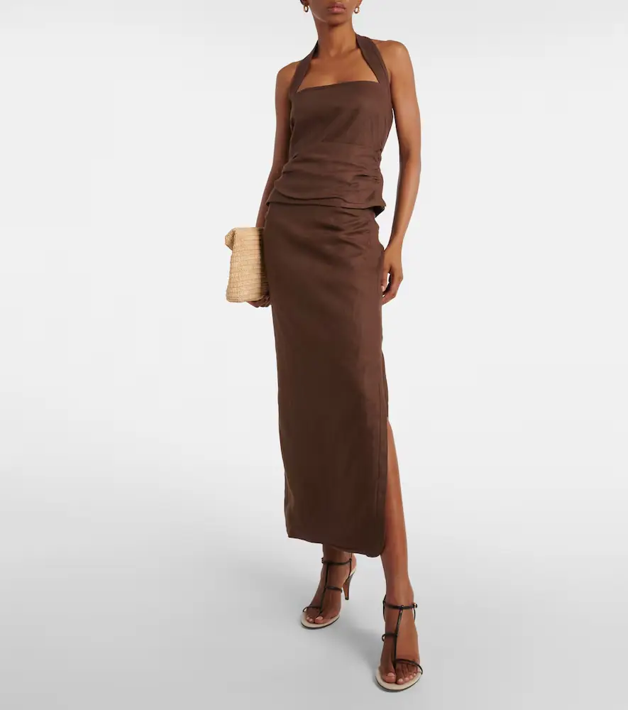 SIR. Jerry linen midi skirt | Thumbnail 2 SIR. Jerry linen midi skirt | Thumbnail 2