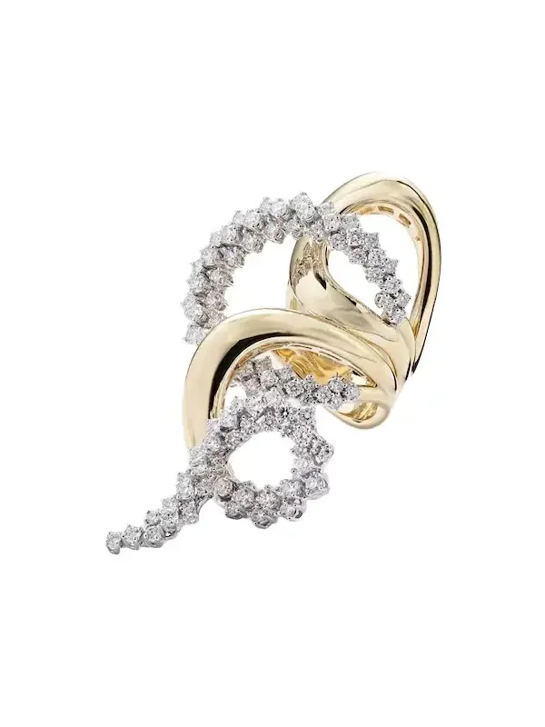 Golden Strada 18kt gold and white gold ring with diamonds Golden Strada 18kt gold and white gold ring with diamonds