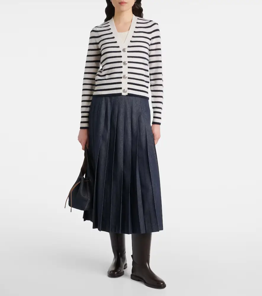 Veronica Beard Solene striped cashmere cardigan | Thumbnail 4