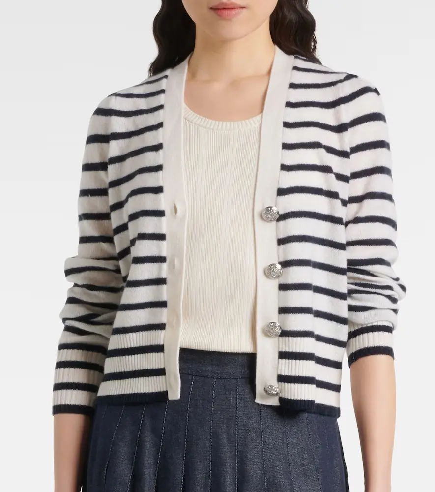 Veronica Beard Solene striped cashmere cardigan | Thumbnail 5