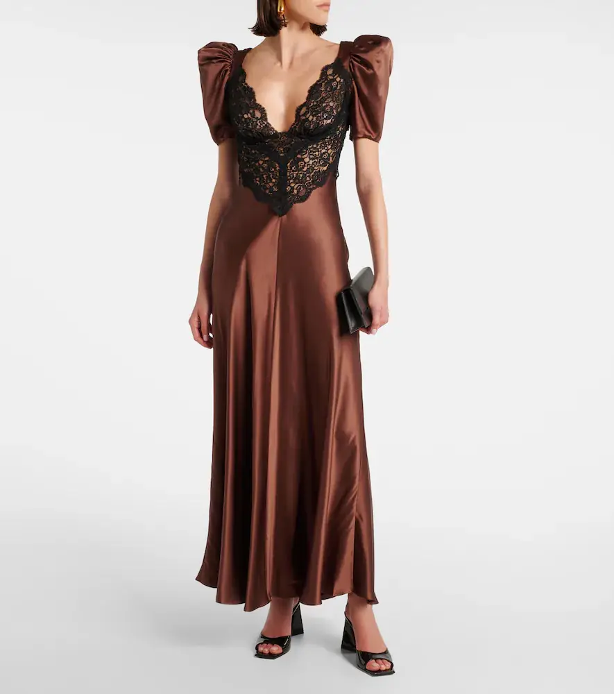 Rodarte Lace-trimmed silk charmeuse gown | Thumbnail 4 Rodarte Lace-trimmed silk charmeuse gown | Thumbnail 4