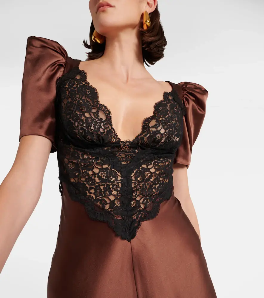 Rodarte Lace-trimmed silk charmeuse gown | Thumbnail 5 Rodarte Lace-trimmed silk charmeuse gown | Thumbnail 5