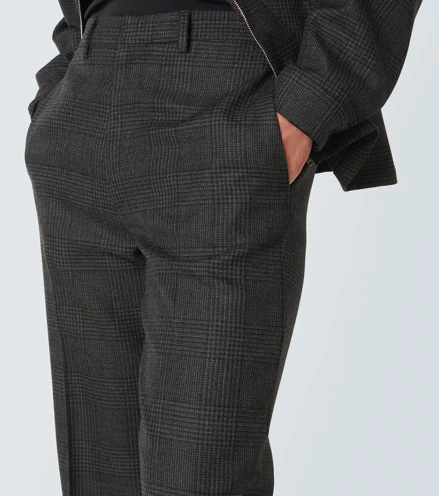 Prada Prince of Wales cropped virgin wool pants | Thumbnail 2 Prada Prince of Wales cropped virgin wool pants | Thumbnail 2