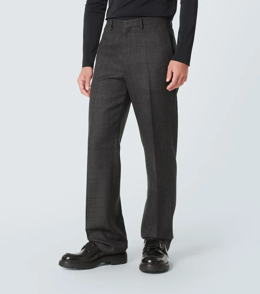 Prada Prince of Wales cropped virgin wool pants | Thumbnail 4 Prada Prince of Wales cropped virgin wool pants | Thumbnail 4