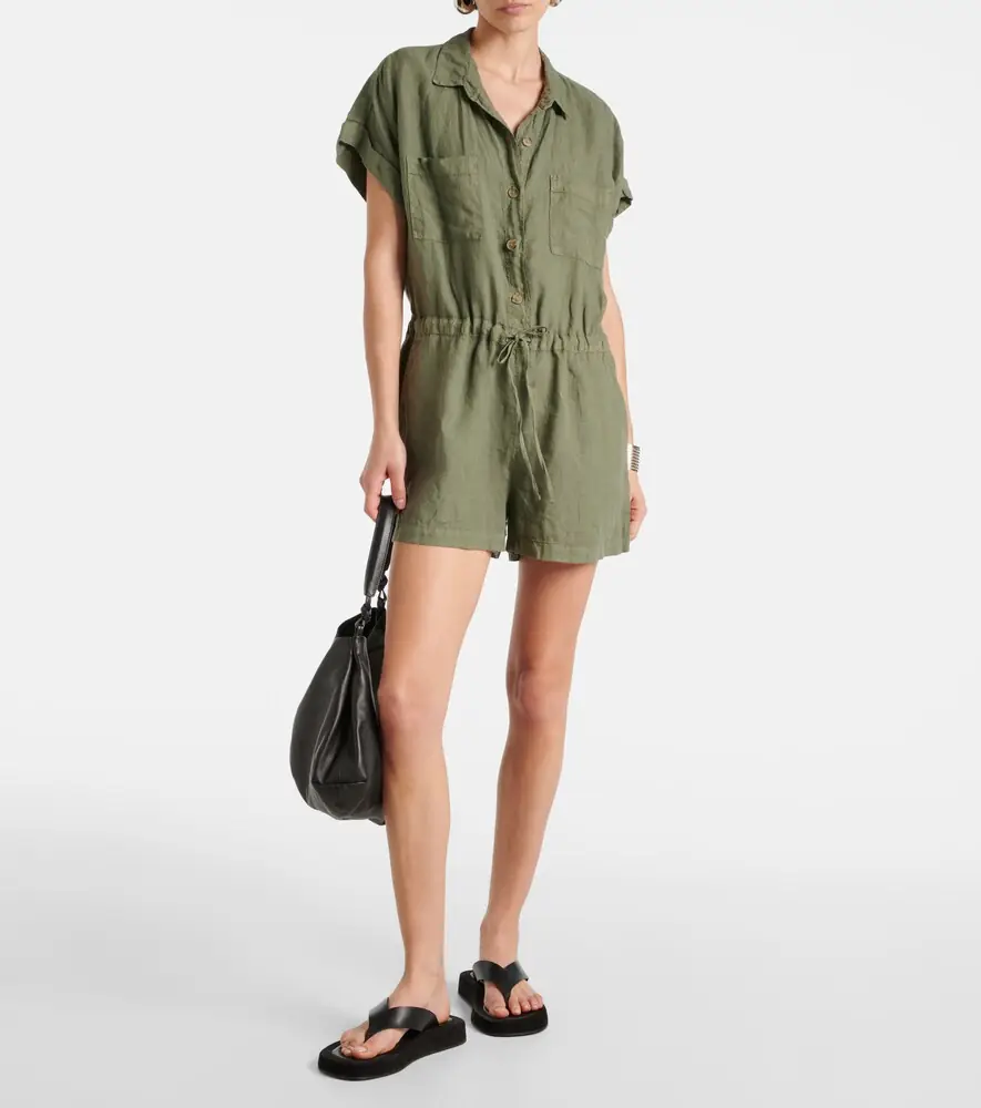 Velvet Clare linen romper | Thumbnail 4
