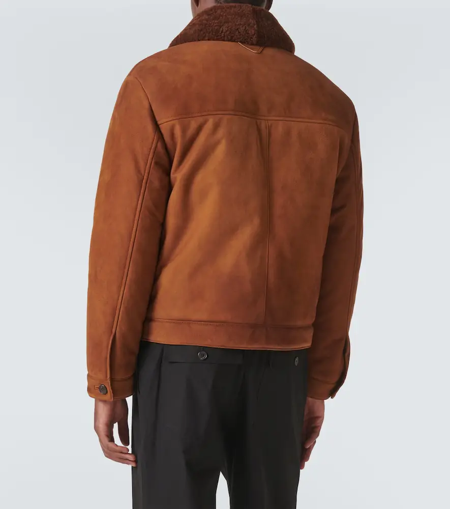 Prada Shearling-trimmed suede jacket | Thumbnail 2