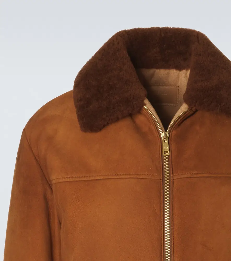 Prada Shearling-trimmed suede jacket | Thumbnail 6
