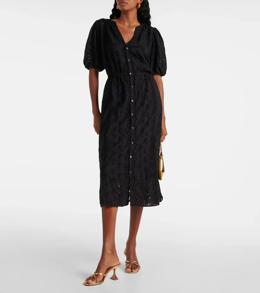 Velvet Rorio embroidered cotton midi dress | Thumbnail 2