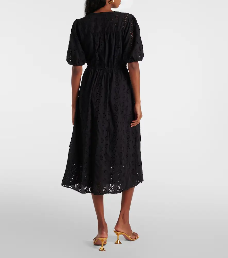 Velvet Rorio embroidered cotton midi dress | Thumbnail 3