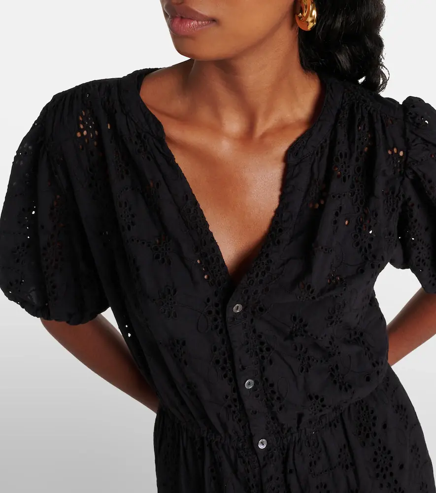 Velvet Rorio embroidered cotton midi dress | Thumbnail 4