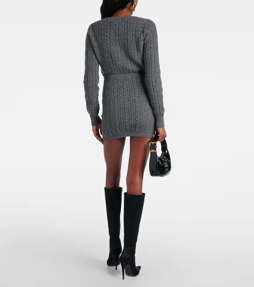 Alessandra Rich Cable-knit wool miniskirt | Thumbnail 4
