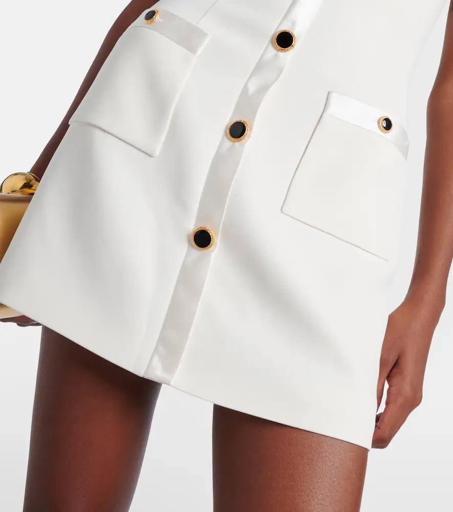 Alessandra Rich Bow-detail satin-trimmed cady minidress | Thumbnail 2 Alessandra Rich Bow-detail satin-trimmed cady minidress | Thumbnail 2